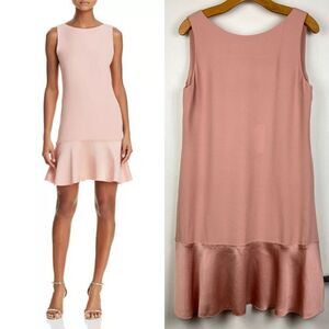 Theory Kensington Flirty Flare Satin Dress Pink Tutu Bubblegum Marshmallow‎ sz 8